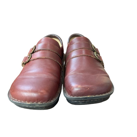 Alegria All-662 Alli Womens 6-6.5/36 Slip On Shoes Brown Leather Nurse Clogs Gre - Picture 5 of 10